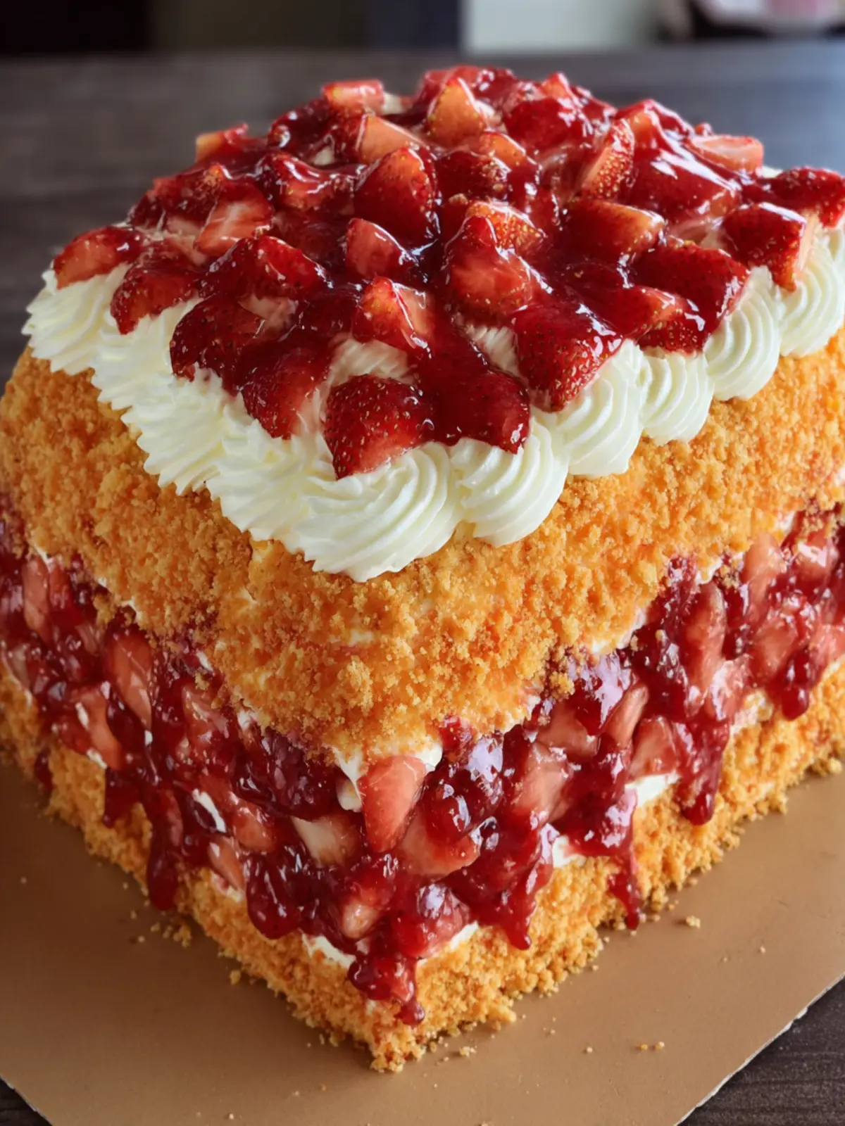 Crunchy Strawberry Shortcake Cake First Image