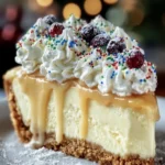 Festive Holiday Cheesecake Slice First Image