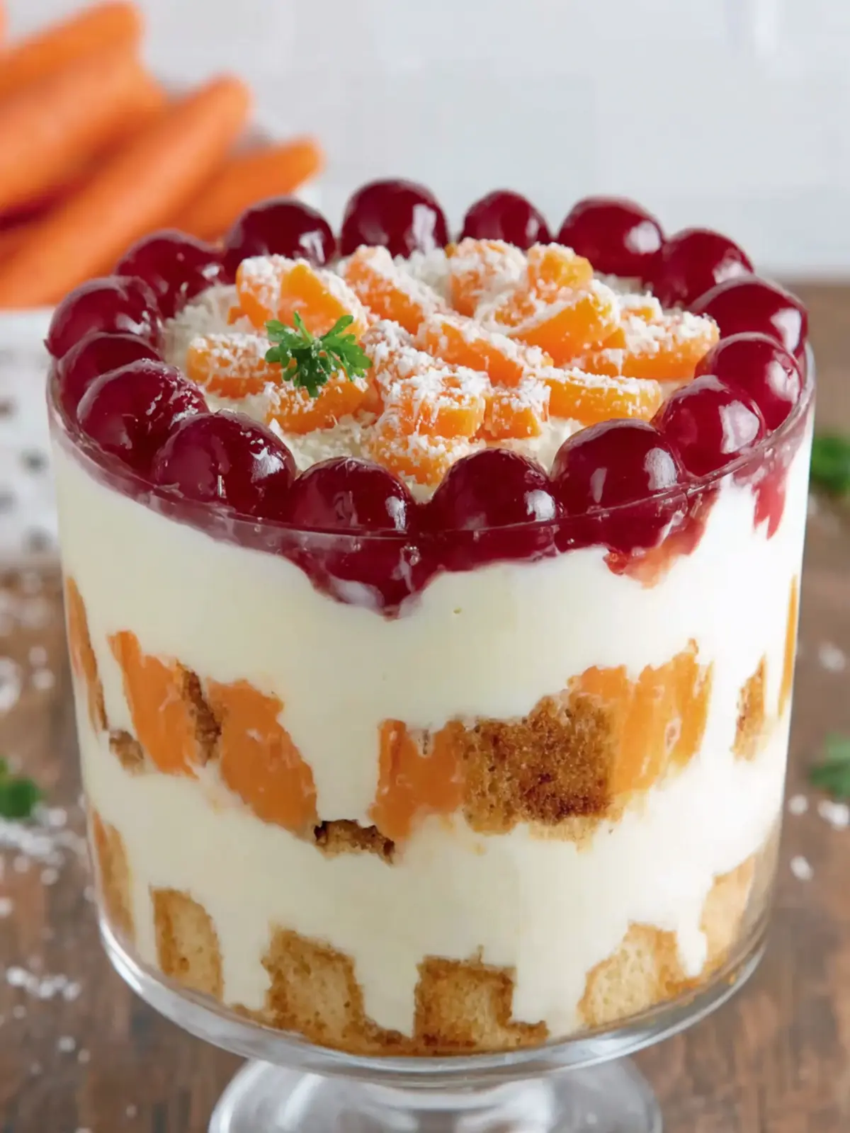 Layered Carrot Cake Trifle Dessert First Image