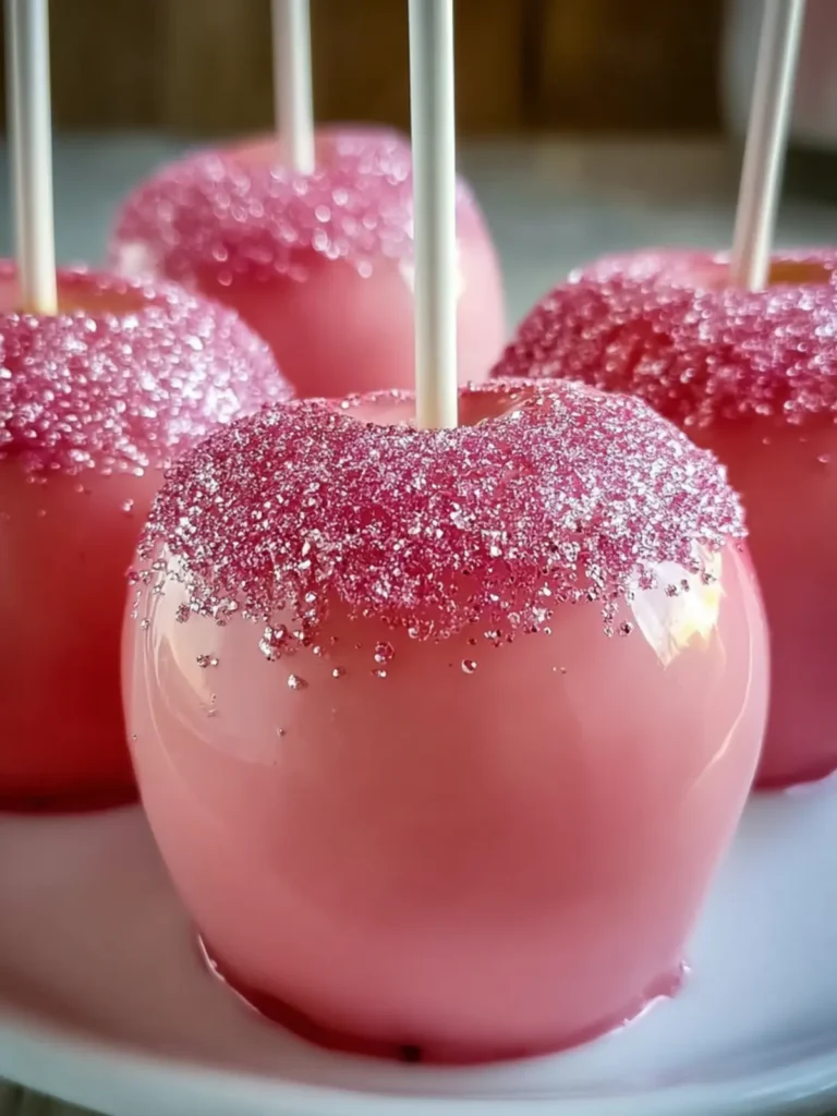 Pink Glitter Candy Apples First Image