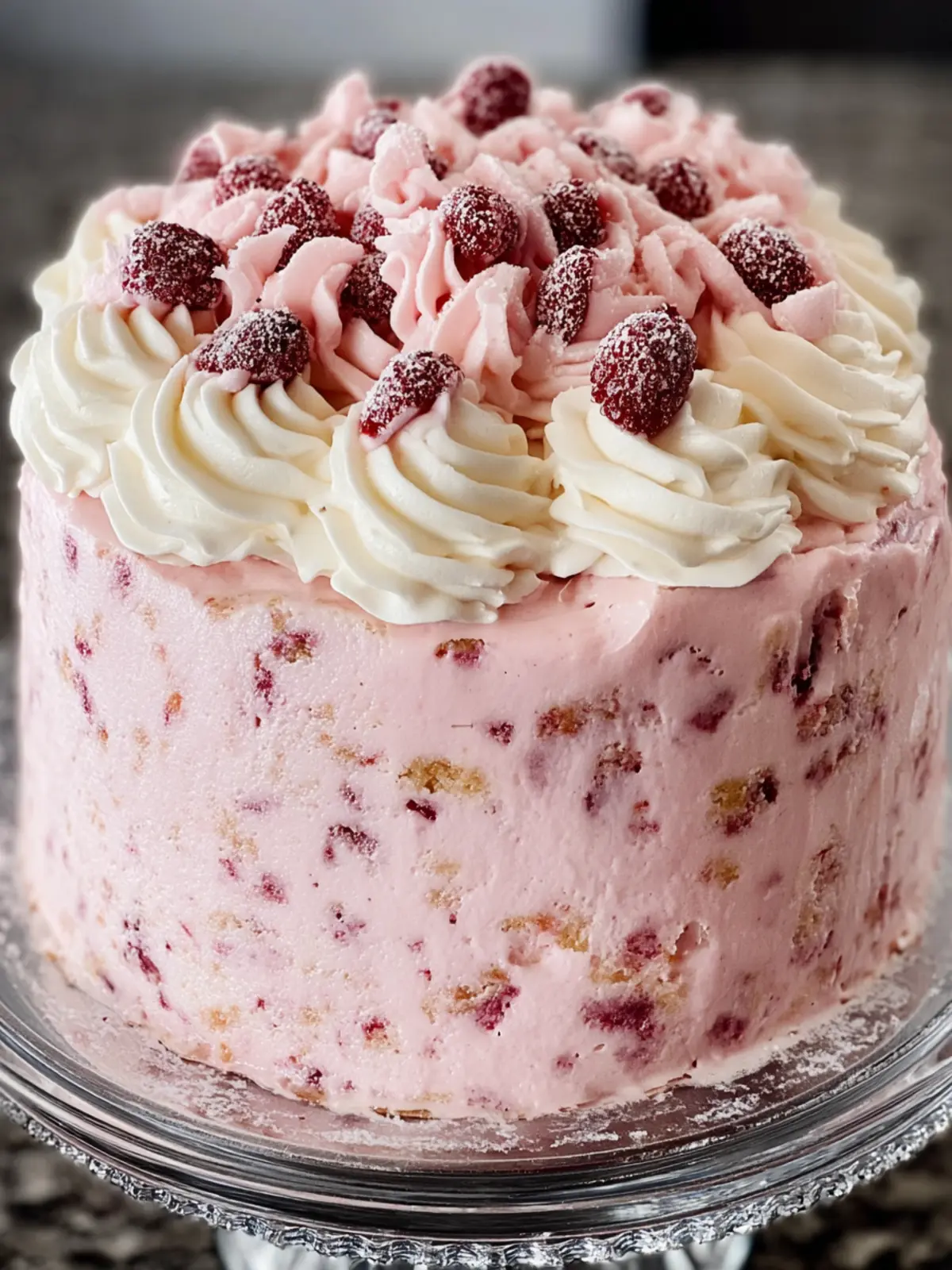 Raspberry Pink Frosted Cake First Image