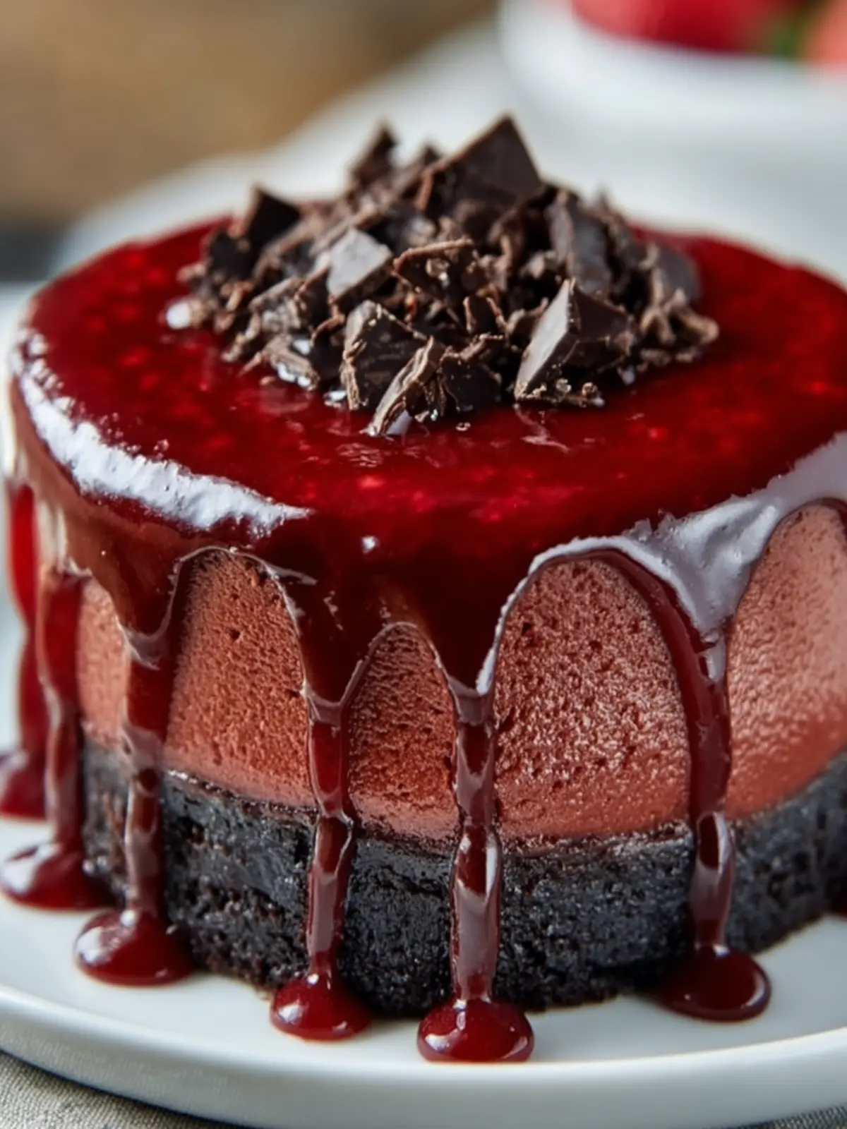 Rich Chocolate Berry Cheesecake First Image