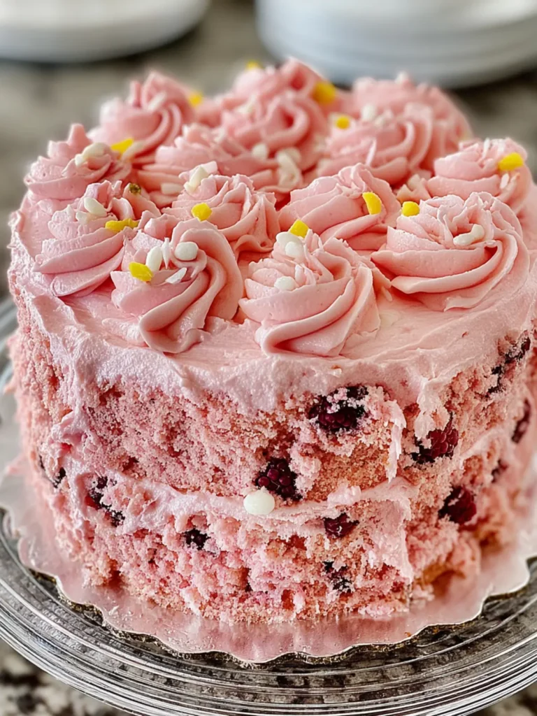 Raspberry Pink Frosted Cake First Image