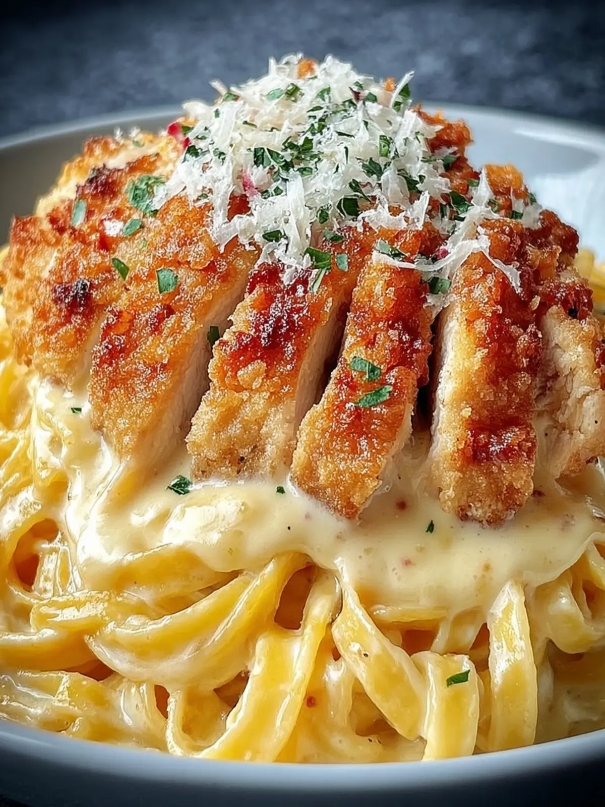 Crispy Chicken Alfredo Pasta First Image