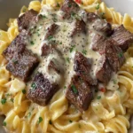 Creamy Steak Alfredo Pasta Dish First Image