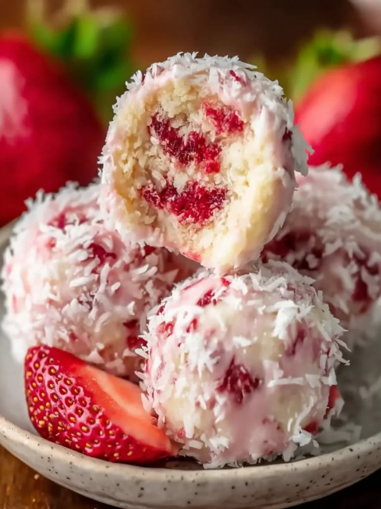 Coconut Strawberry Bliss Balls First Image