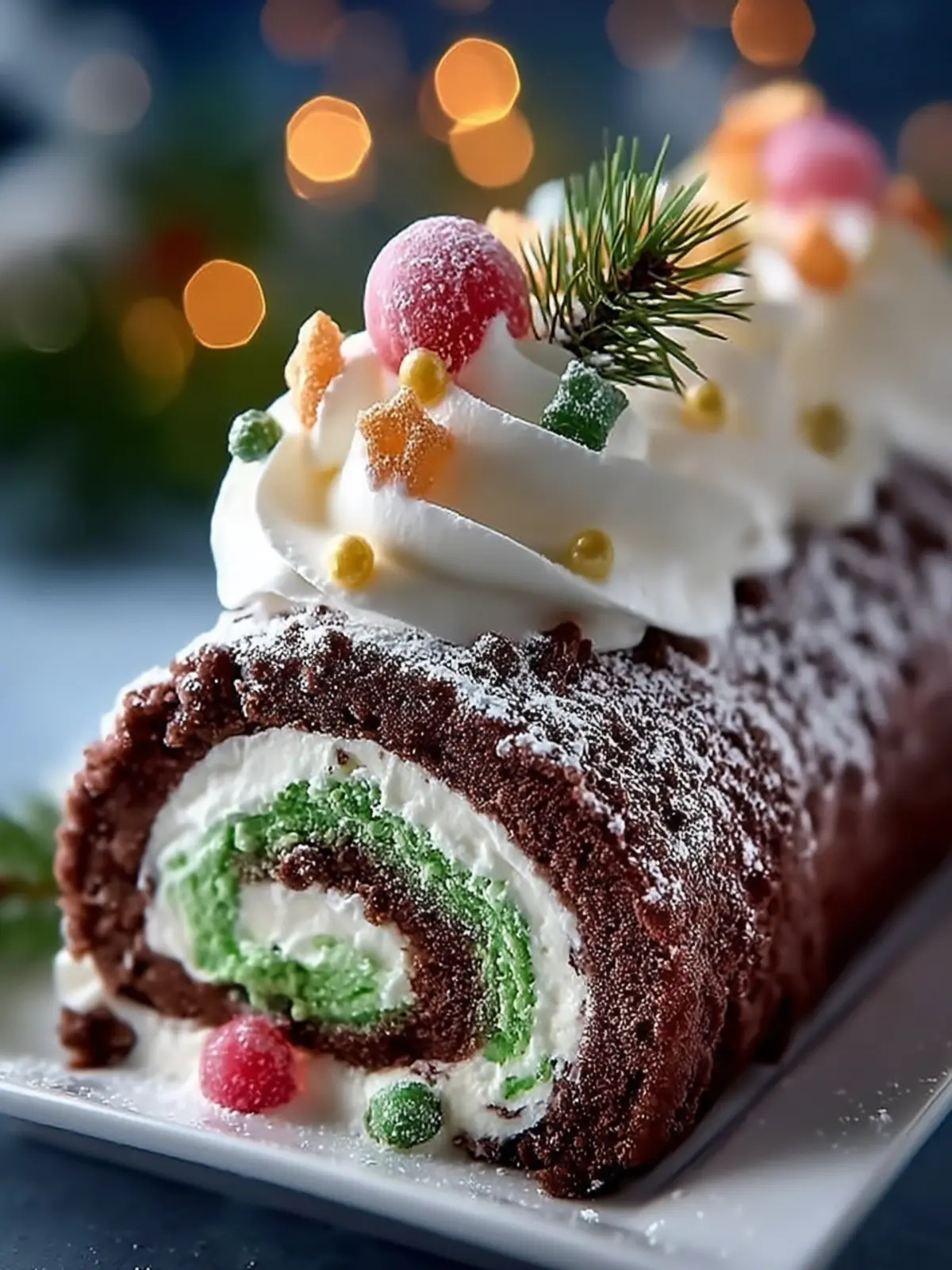 Festive Christmas Yule Log Cake First Image