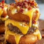 Cheesy Bacon Donut Burgers First Image
