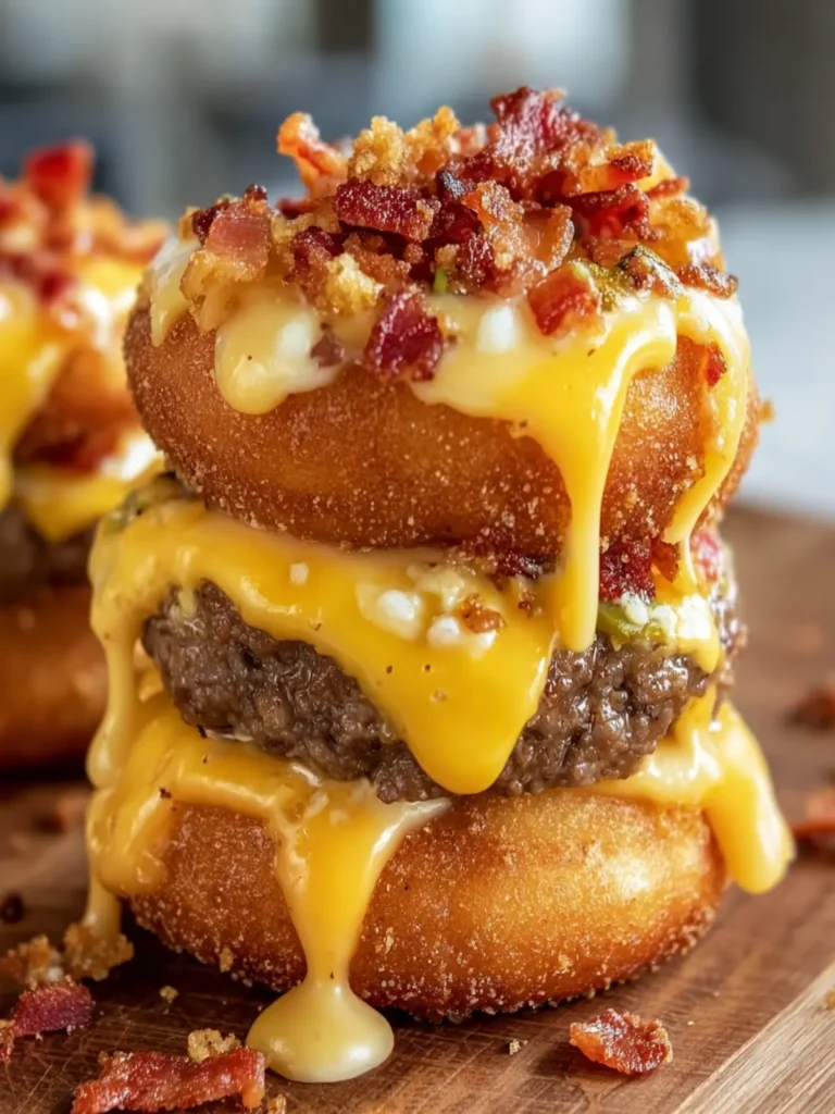 Cheesy Bacon Donut Burgers First Image
