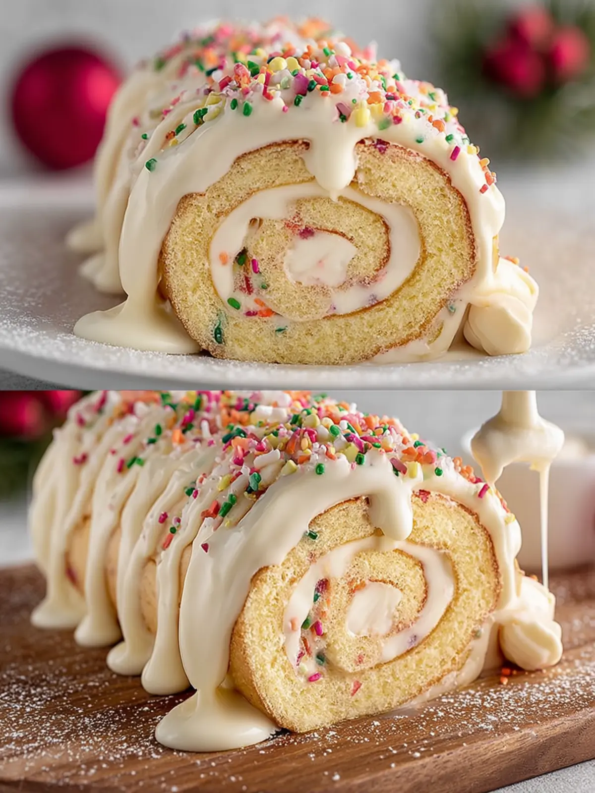 Easy Vanilla Ninja Creami Recipes: Christmas Vanilla Roll Cake First Image