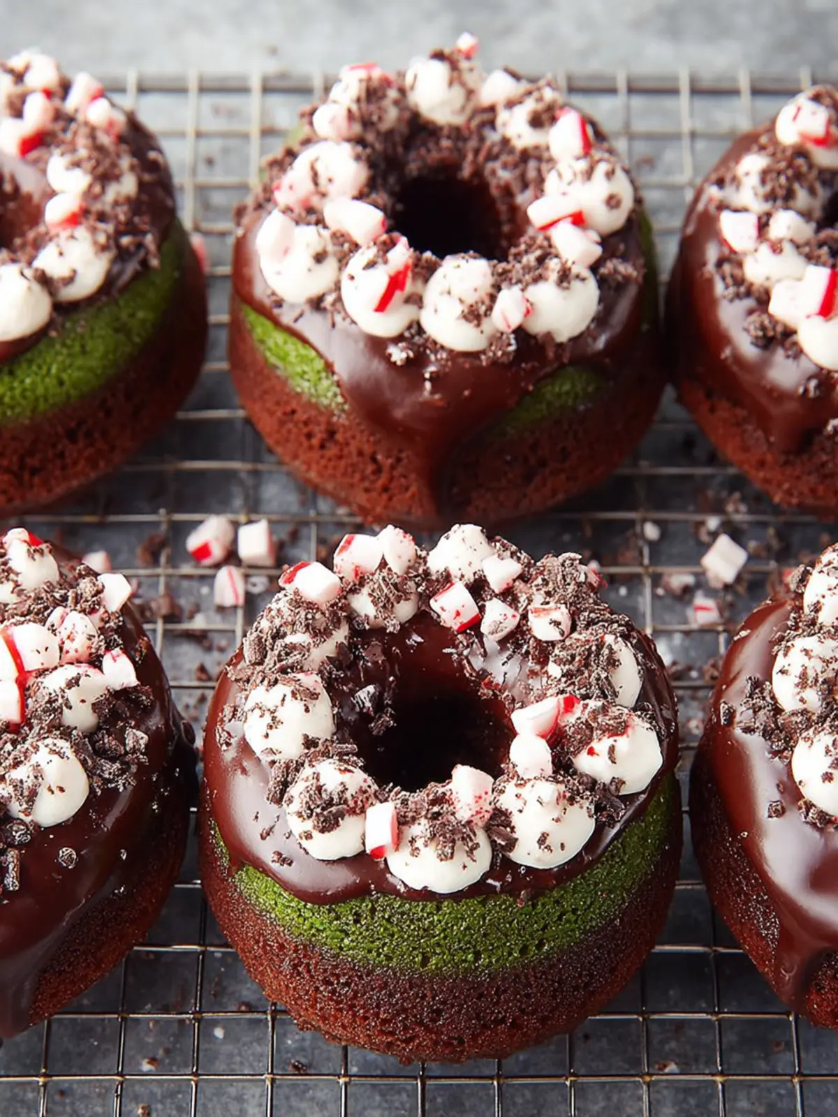 Baked Mint Chocolate Donuts First Image