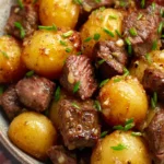 Crockpot Garlic Butter Potatoes With Steak Bites First Image