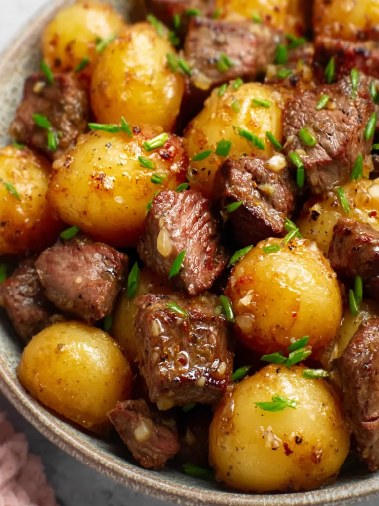 Crockpot Garlic Butter Potatoes With Steak Bites First Image