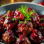 Quick Christmas Cranberry Meatballs First Image