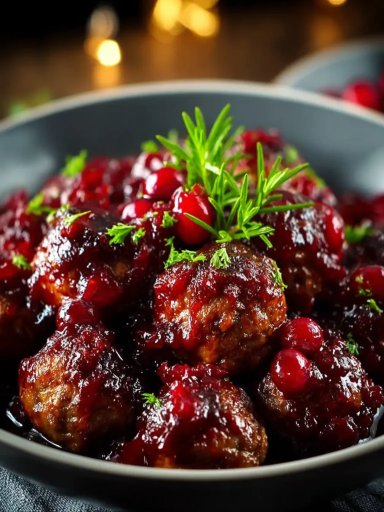 Quick Christmas Cranberry Meatballs First Image