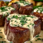 Steak with Creamy Garlic Sauce First Image