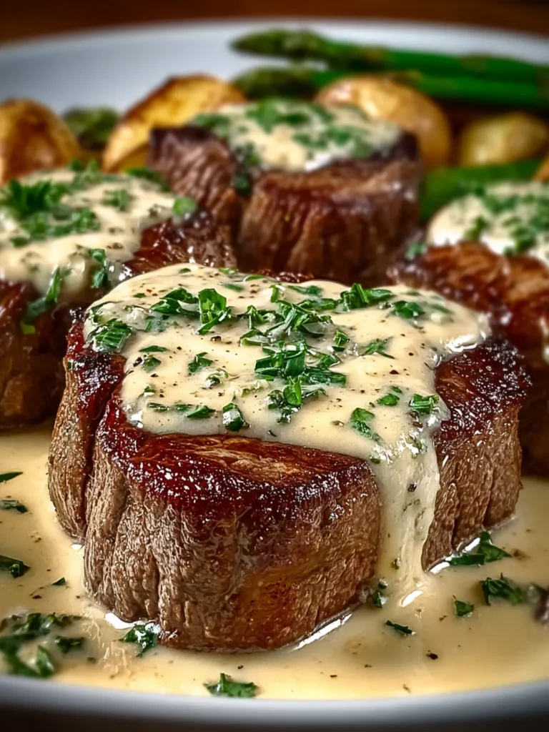 Steak with Creamy Garlic Sauce First Image