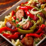 Sheet Pan Sausage and Peppers with Parmesan-Garlic Cauliflower Rice First Image