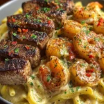 Irresistible Blackened Steak Shrimp Alfredo Recipe First Image
