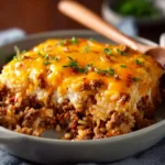Cheesy Ground Beef and Rice Casserole First Image