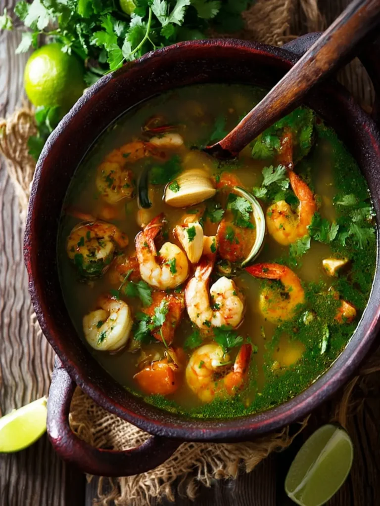 Peruvian Seafood Stew with Cilantro Broth First Image