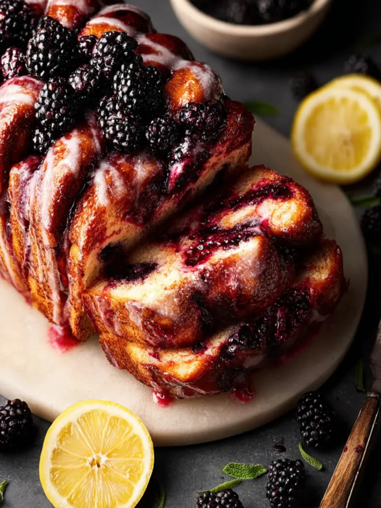 Roasted Blackberry Lemon Pull Apart Bread First Image