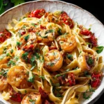 Sun-Dried Tomato Shrimp Fettuccine First Image