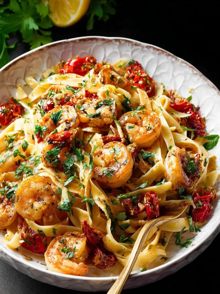 Sun-Dried Tomato Shrimp Fettuccine First Image