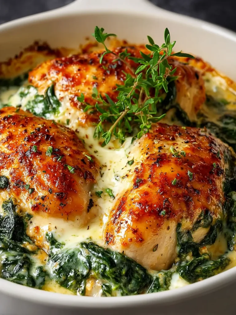 Baked Chicken Spinach Casserole First Image