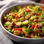 Brussels Sprouts Ground Turkey Skillet Recipe First Image
