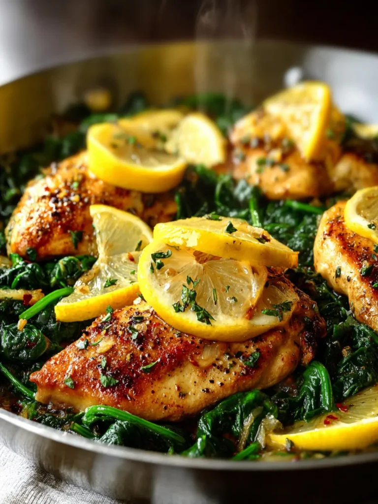 Lemon Chicken Spinach Skillet First Image