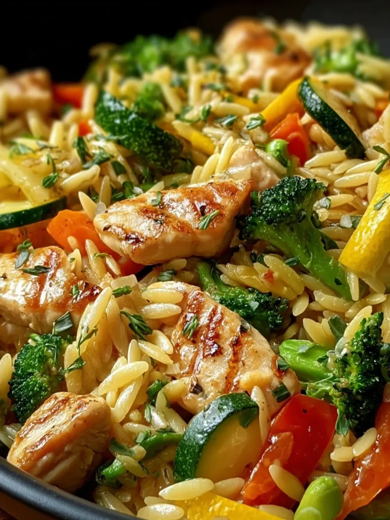 Lemon Chicken & Veggie Orzo Stir Fry Recipe First Image
