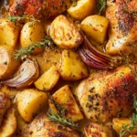 Sheet Pan Baked Chicken and Potatoes Recipe First Image