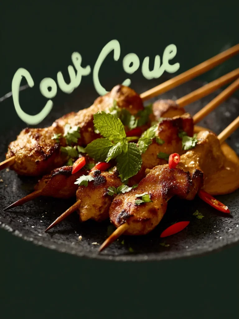 Thai Chicken Satay with Peanut Sauce Recipe First Image