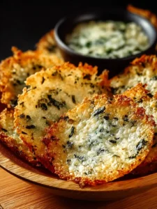 Spinach Dip Cheese Crisps First Image