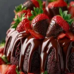 strawberry chocolate shell cake First Image